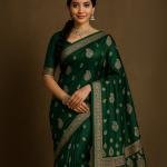 Graphite Blossom Heritage Saree