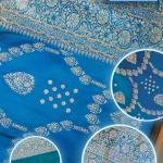 Azure Gold Bloom Saree