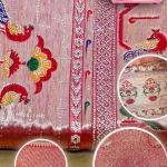 Ruby Parrot Heritage Saree