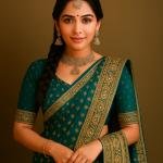 Deep Green Vine Saree