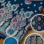 Indigo Glow Leaf Stone Saree