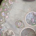 Silver Taupe Aari Flower Saree