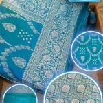 Ocean Gold Floral Saree