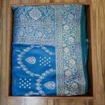 Azure Gold Bloom Saree