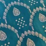 Azure Gold Bloom Saree