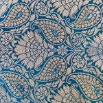 Azure Gold Bloom Saree