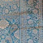 Azure Gold Bloom Saree