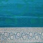 Azure Gold Bloom Saree