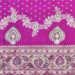 Magenta Glow Stone Leaf Saree