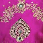 Magenta Glow Stone Leaf Saree