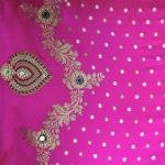 Magenta Glow Stone Leaf Saree