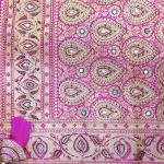 Magenta Glow Stone Leaf Saree