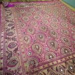 Magenta Glow Stone Leaf Saree