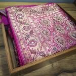 Magenta Glow Stone Leaf Saree