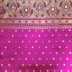 Magenta Glow Stone Leaf Saree