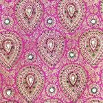 Magenta Glow Stone Leaf Saree