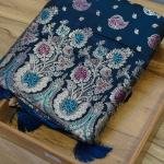 Indigo Glow Leaf Stone Saree