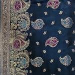 Indigo Glow Leaf Stone Saree