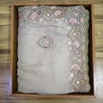 Silver Taupe Aari Flower Saree