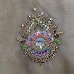 Silver Taupe Aari Flower Saree