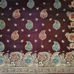 Royal Plum Floral Zari Saree